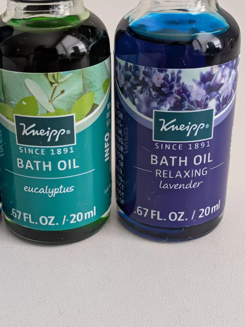 Kneipp Bath Oil Mini Lot 3 Eucalyptus Lavender Valerian & Hops 20ml/.67oz  You'l